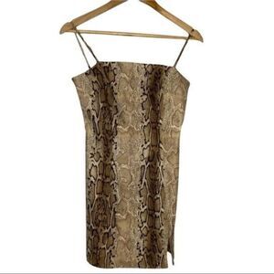 Vintage Brown Snake Print Mini Dress